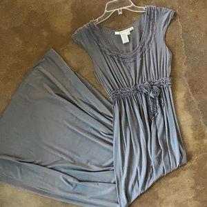 Grey knit maxi dress
